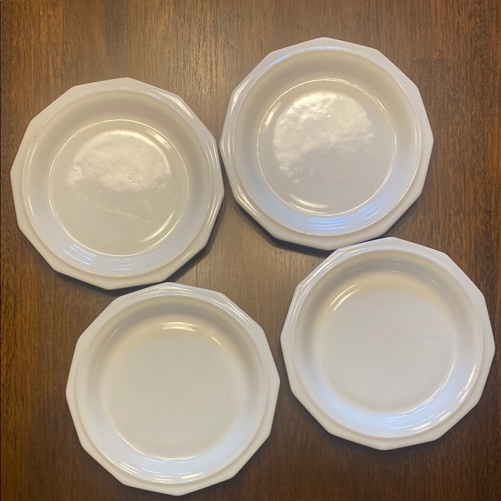 Elegant White Dessert Plate Set of 4